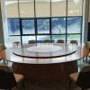 Nantong Seafood Hotel solid wood dining table, restaurant luxury private room, light luxury electric round table, club electric revolving table Item Picture